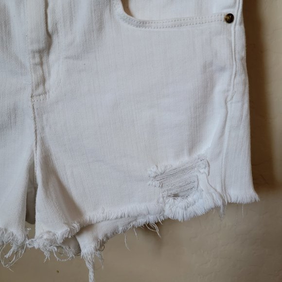 Anthropologie Pilcro and the Letterpress Script Distressed Cutoff Denim Shorts - Picture 6 of 15